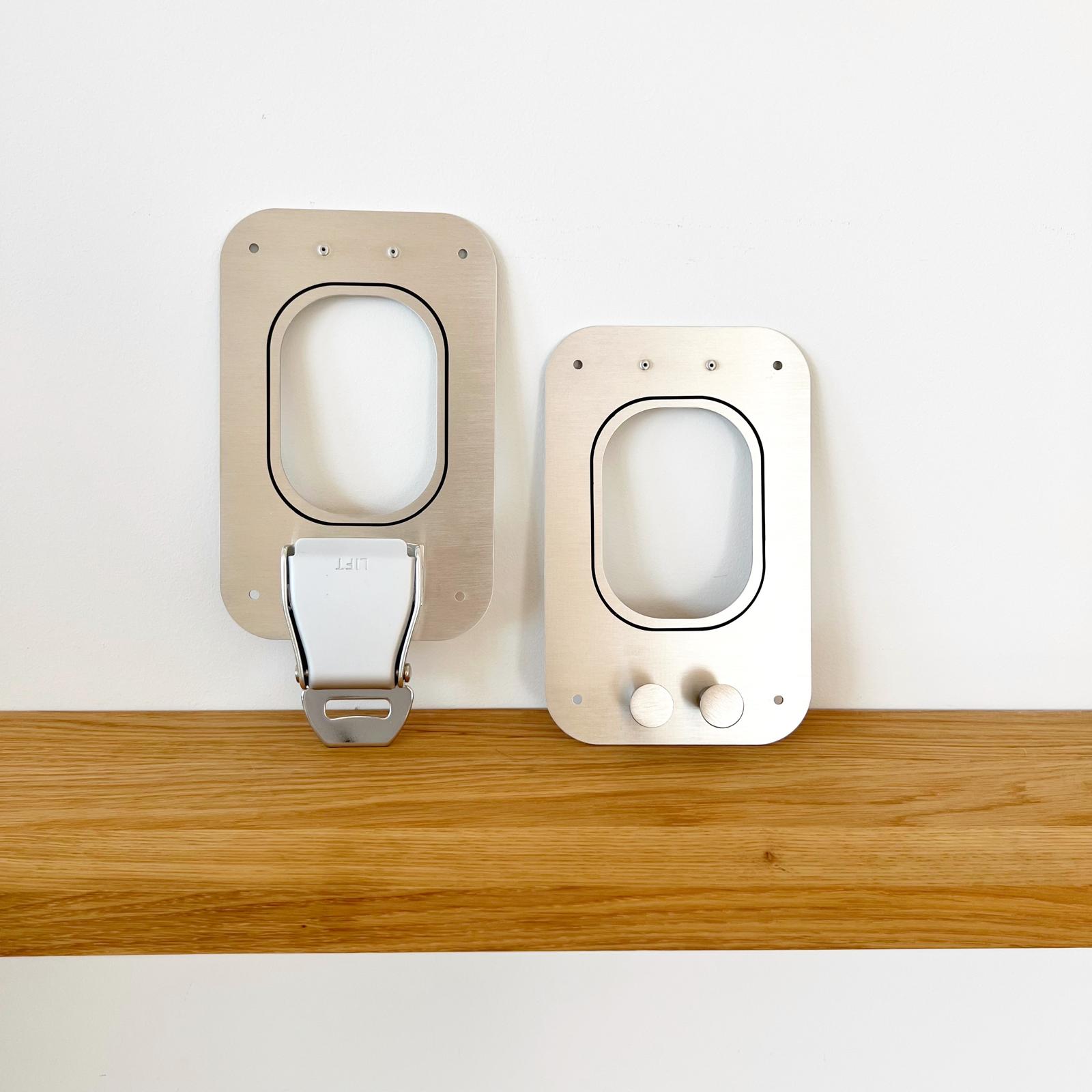 Set of 2 airplane key holders & coat rack – industrial design furniture gift idea