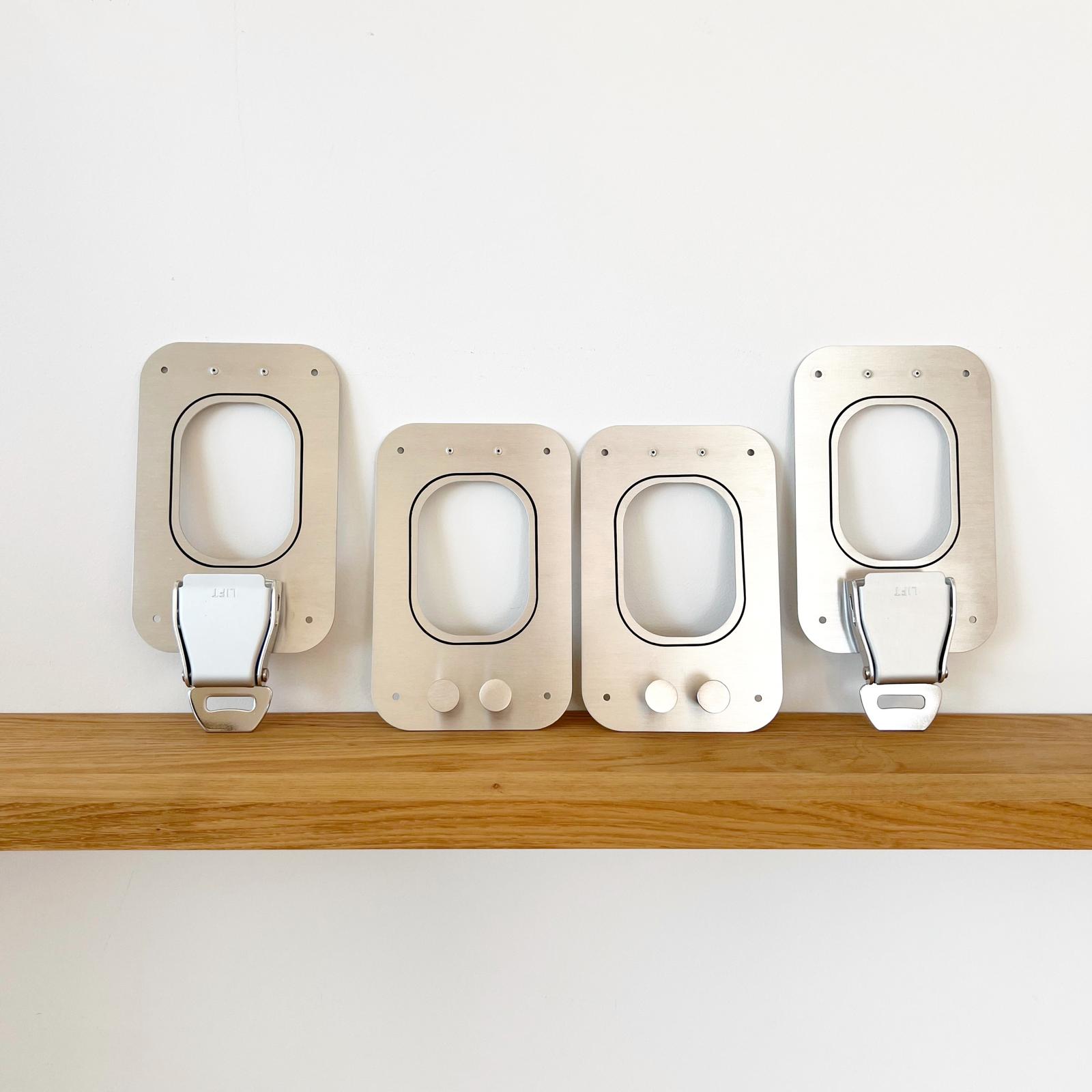 Set of 4 airplane key holders & coat racks – industrial design set gift idea