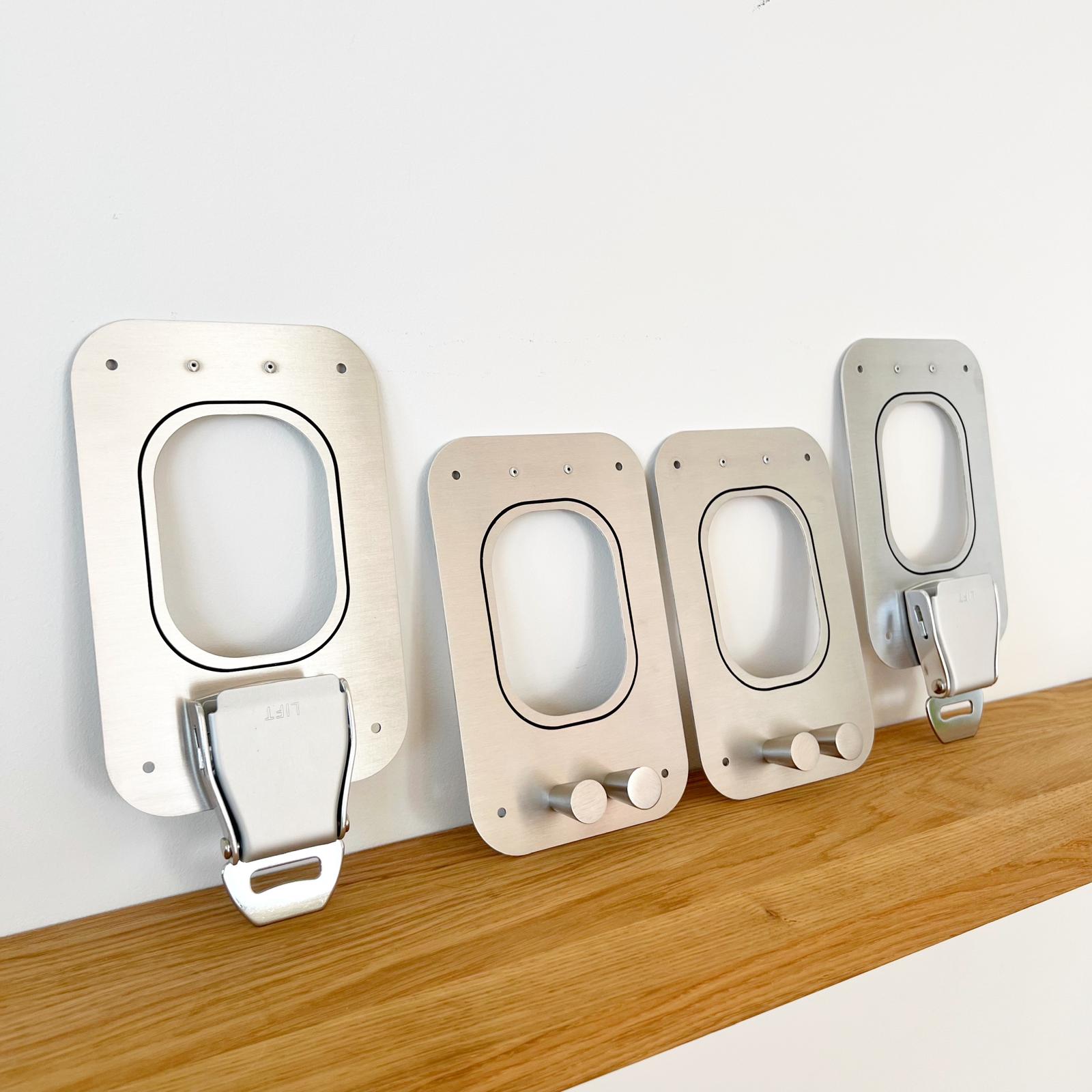 Set of 4 airplane key holders & coat racks – industrial design set gift idea