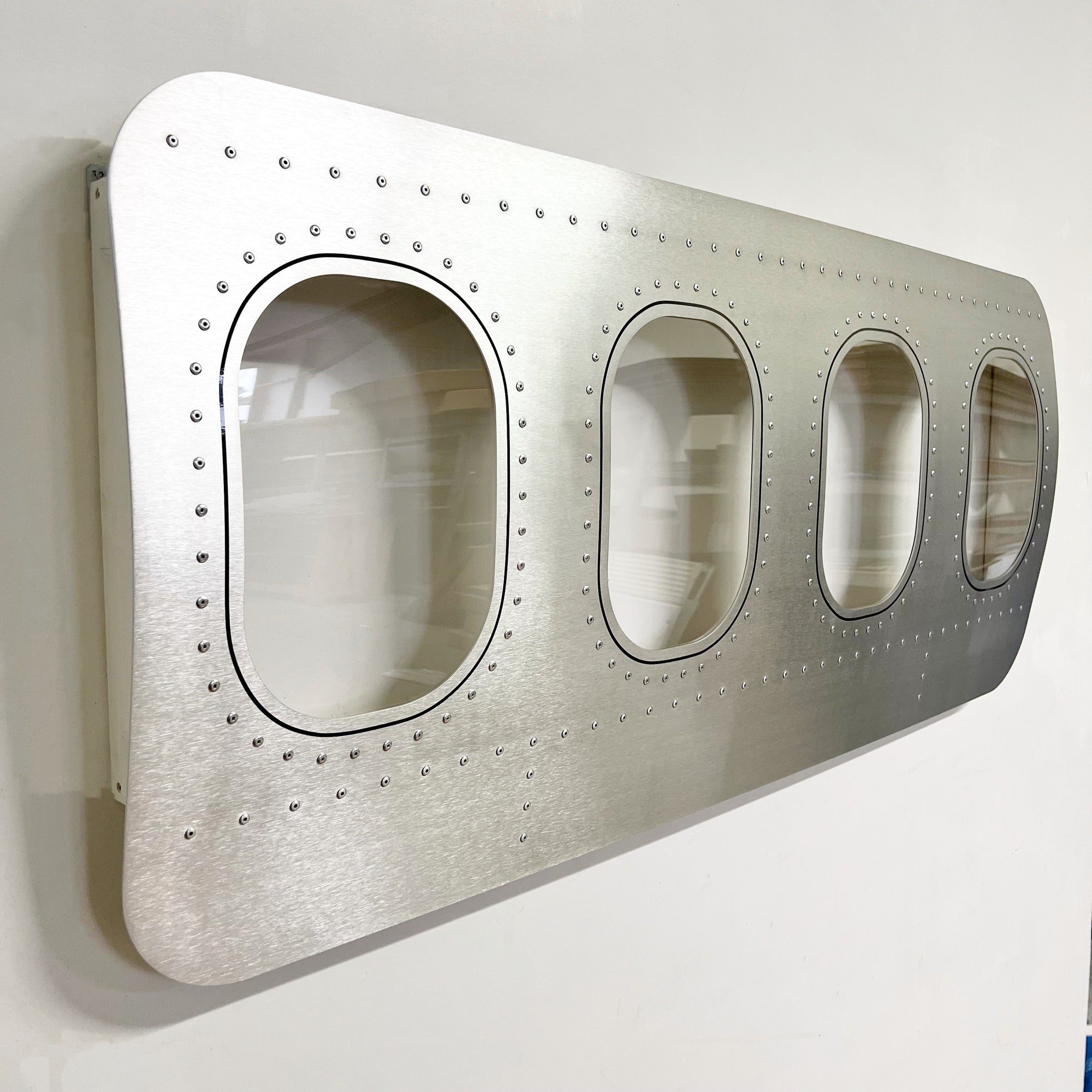 4-Piece Airplane Window Wall Decor | Stylish Aviation Furniture | Unique Fuselage Gift