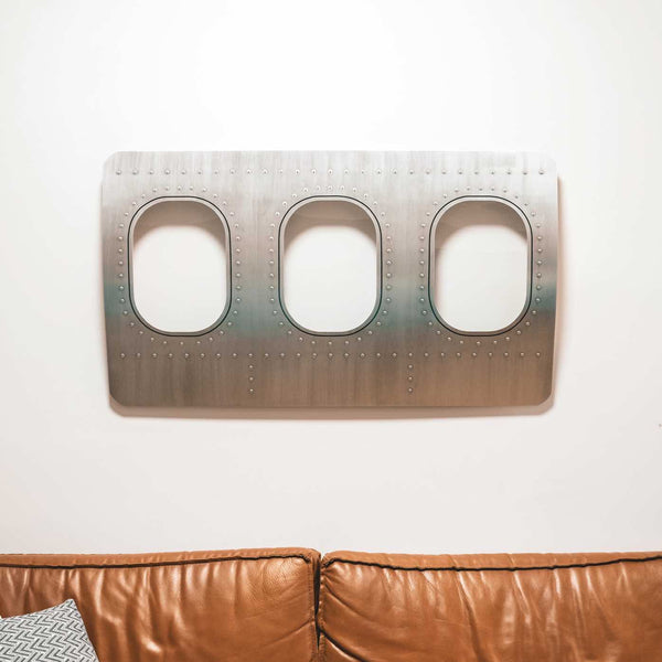 3er Flugzeugfenster Wanddekoration | Aluminium Aviation Design - aircraftwindows
