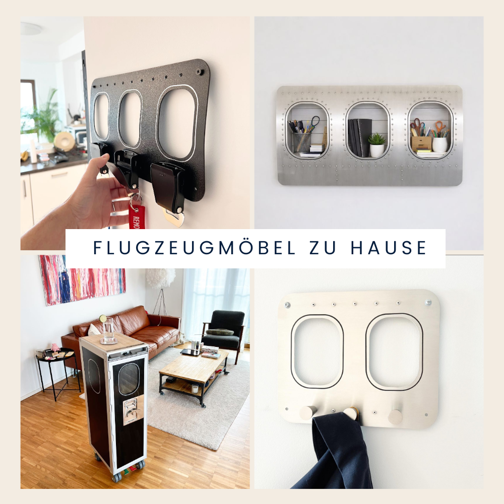 Flugzeugmöbel im Wohnbereich Aviationmöbel für Piloten Vielflieger Flugbegleiter