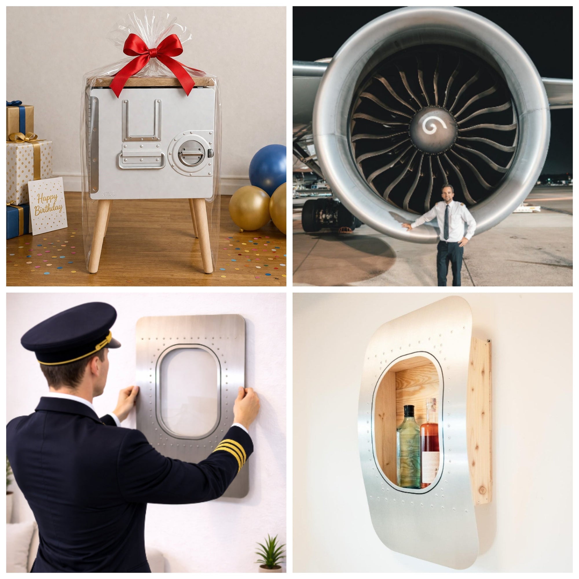 Geschenke für Piloten und Flugbegleiter mit Flugzeugmöbeln und Accessoires von Aircraftwindows