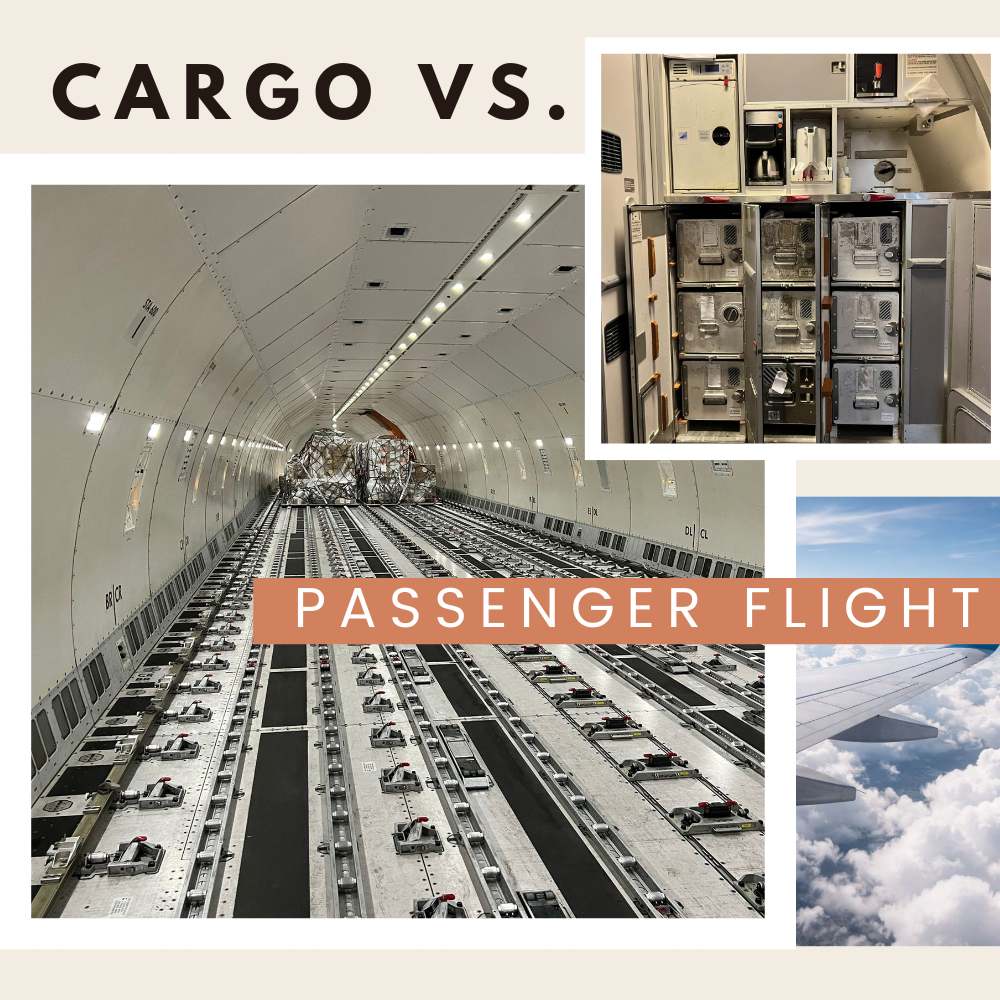 Unterschied zwischen Cargo Flug und Passagierflug mit Hintergrundinformationen