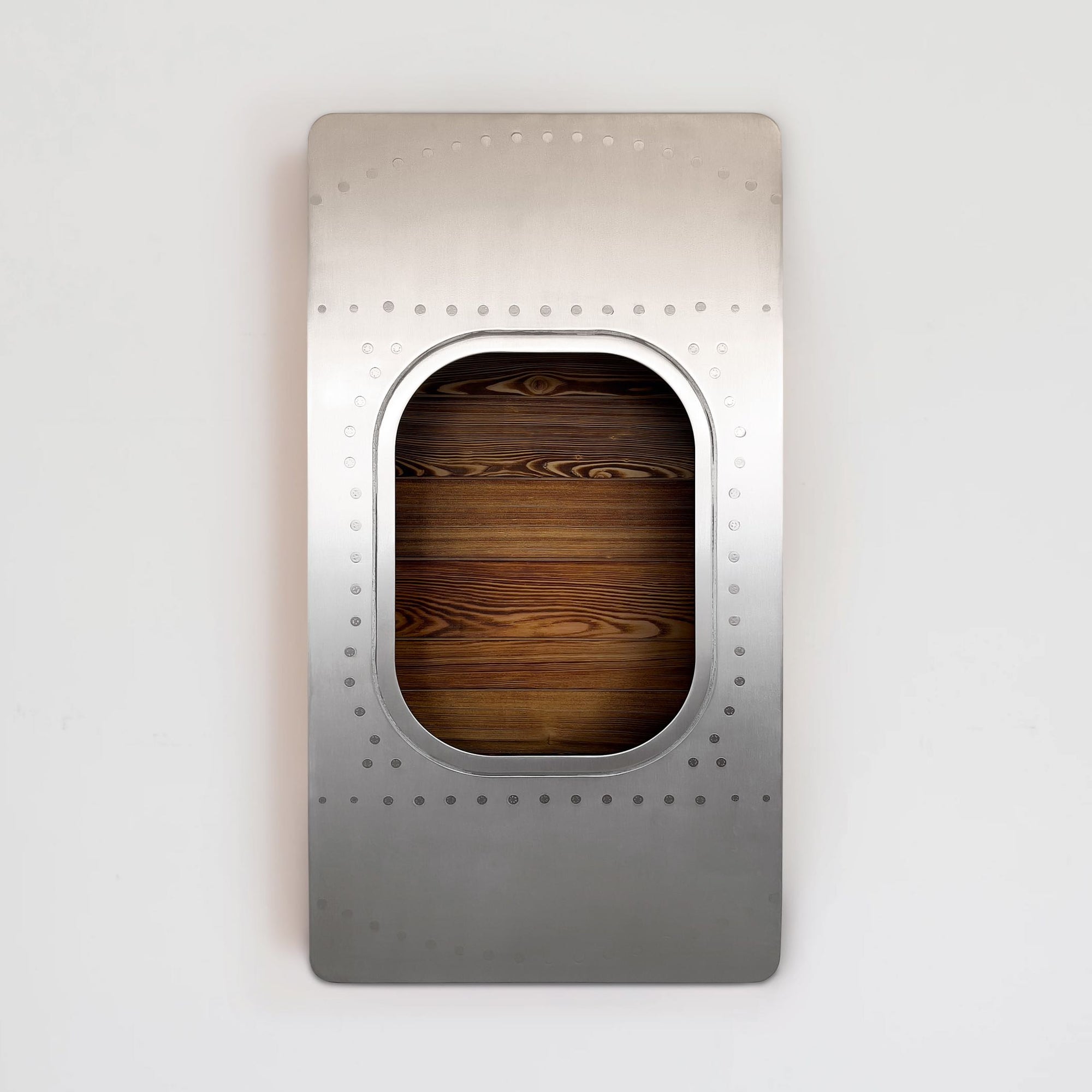 British Airways Boeing 747 Wandbar in gebürstet mit Flamed & Oiled Holz von vorne fotografiert