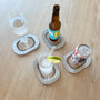 Airplane coasters in airplane window design – gift idea for pilots, flight attendants & travel fans