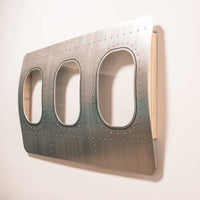 3er Flugzeugfenster Wanddekoration | Aluminium Aviation Design - aircraftwindows