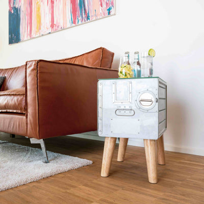 Upcycled Container Woody Couchtisch Flugzeugmöbel | Flugzeug Bord Box | Möbel aus Flugzeugteilen