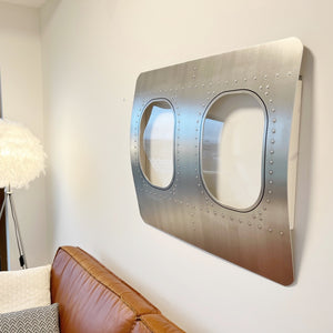 Flugzeugfenster-Flugzeugmöbel-Möbel aus Flugzeugteilen-Aircraft Windows-Fuselage-Picture Frame-Bilderrahmen-Flugzeug Dekoration-Piloten Geschenk-Aircraft Furniture-Airplane-white