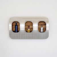 aircraftwindow Wandbar in flamed & oiled frontal von vorne fotografiert